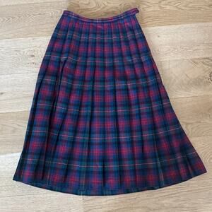 Pendleton Woolen Mills Skirt Pleated Authentic Mac Lennan Tartan Blue Red